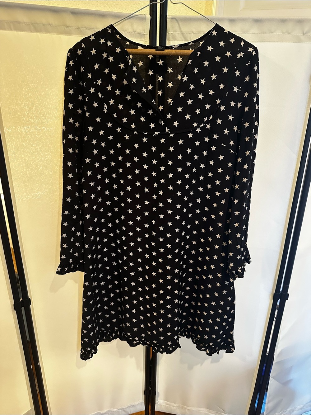 Jcrew 100% silk Black Star-Print Women’s Skirt